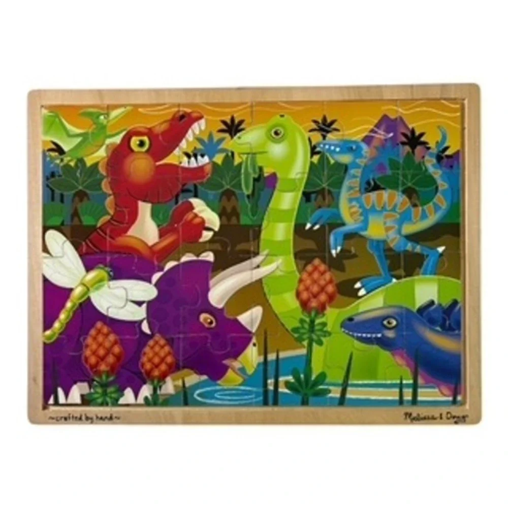 Melissa & Doug Fresh Start Prehistoric Sunset 24 Piece Wooden Jigsaw Puzzle 2936